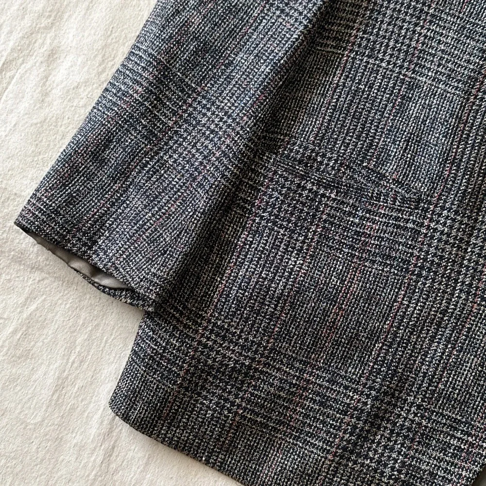 VTG Christian Dior Monsieur Blazer Jacket Mens 40R 100% Silk Plaid Check